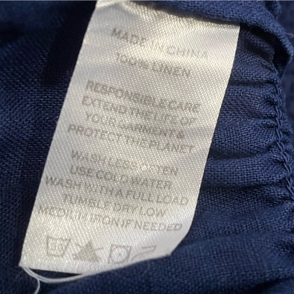 Hill House The Paz Top And Skirt in Navy‎ Linen Size L/XL Summer Preppy Feminine - Picture 9 of 15